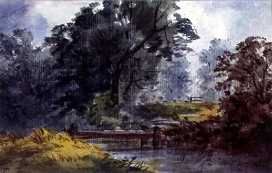 Landscape with Stream and Tree
